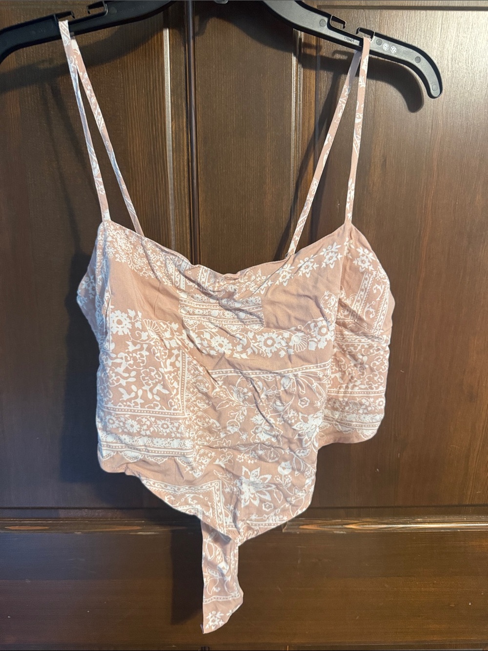 Asymmetrical Scarf-Hem Cami Tank Top - Dusty Rose Floral